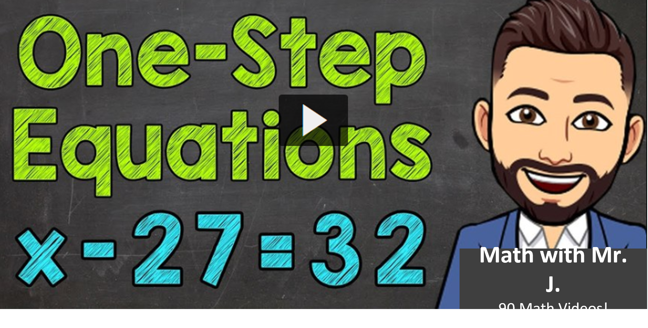 Videos Solving One-Step Equations