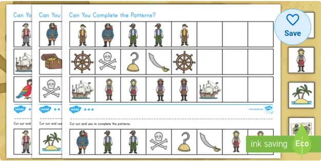 Pirates Complete the Pattern Activity