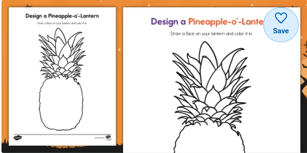 Halloween Design a Pineapple-o'-Lantern Activity