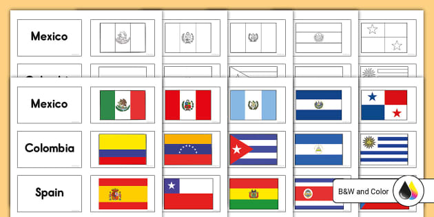 Hispanic Heritage Month Flag Matching Cards