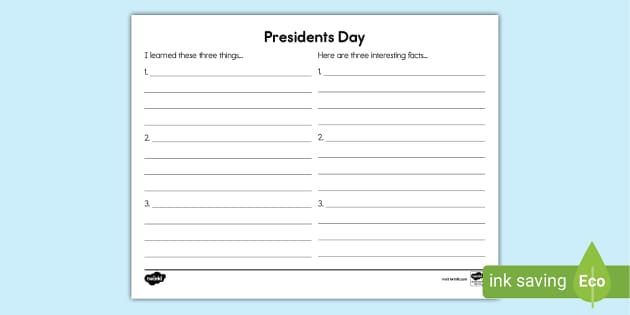 Presidents Day Writing Prompt