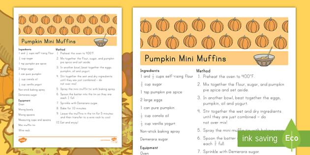 Fall Pumpkin Mini Muffins Recipe
