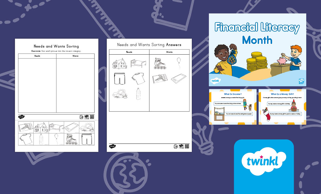 Financial Literacy Lesson Bundle for K-2nd Grade