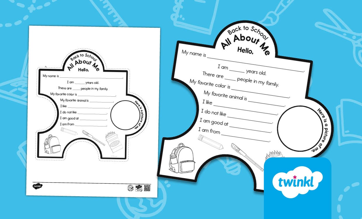 Back-to-School All About Me Jigsaw