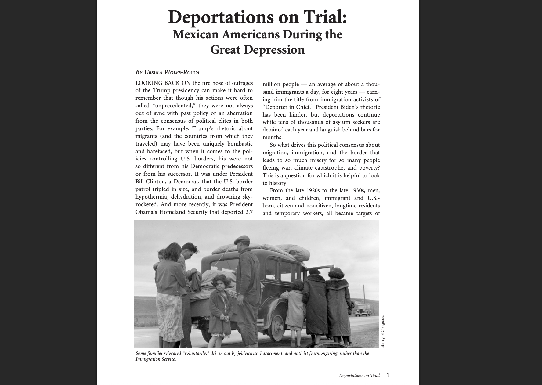 Deportations on Trial: Mexican Americans During the Great Depression Lesson
