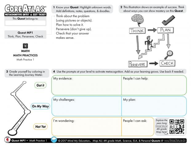 CoreAtlas Entry/Exit Ticket: Math Practice 1 (4th grade)