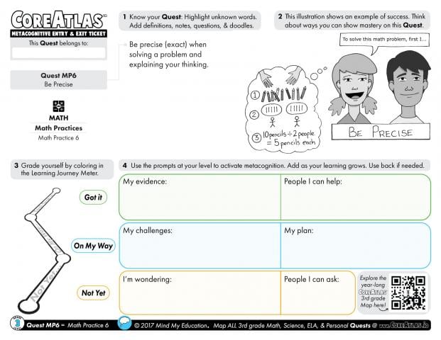 CoreAtlas Entry/Exit Ticket: Math Practice 6 (3rd grade)